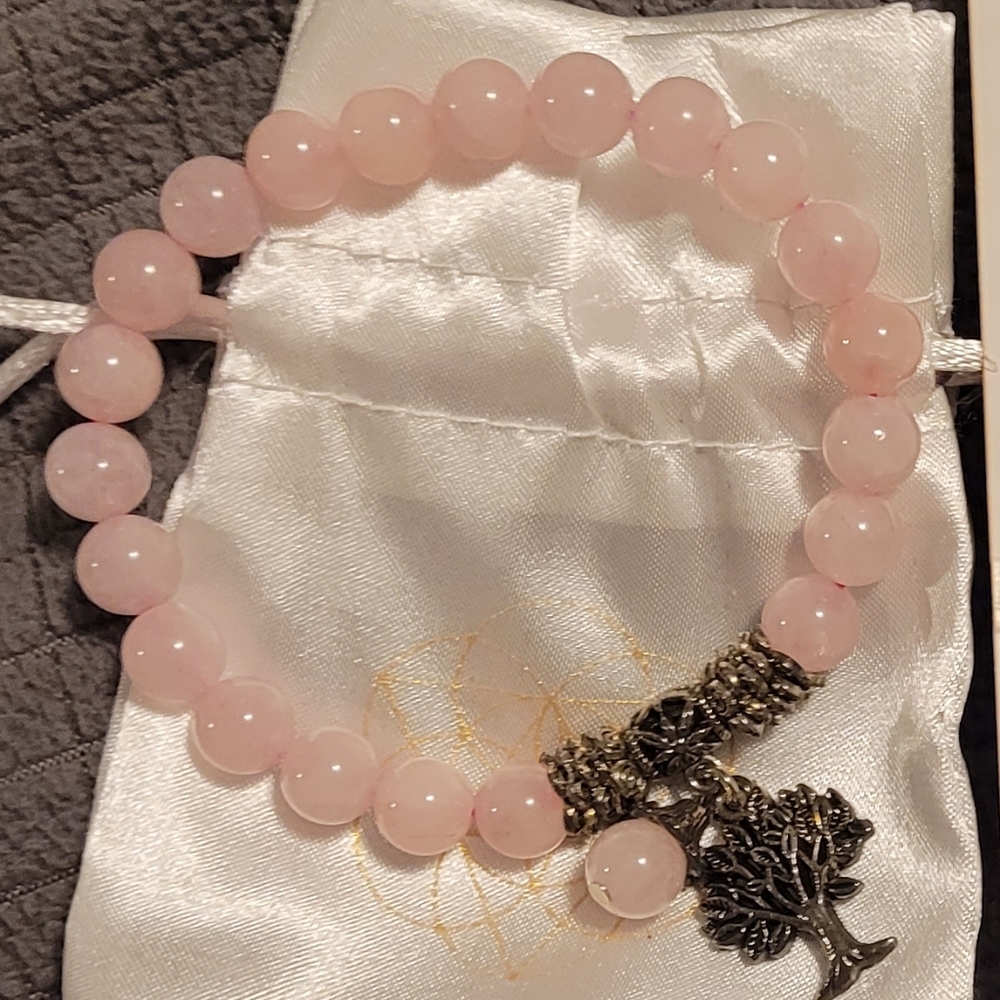 NWOT genuine rose quartz bracelet
